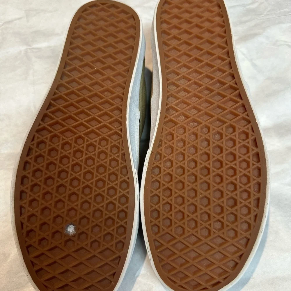 Vans Tan Canvas Sneakers with Brown Accents